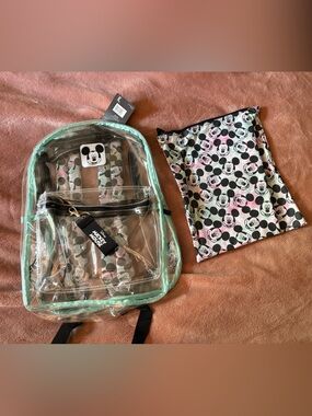 Bioworld Disney Mickey Mouse Clear Full-Size Backpack with Laptop Sleeve